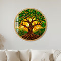 Sunlit Tree Of Life with gold frame