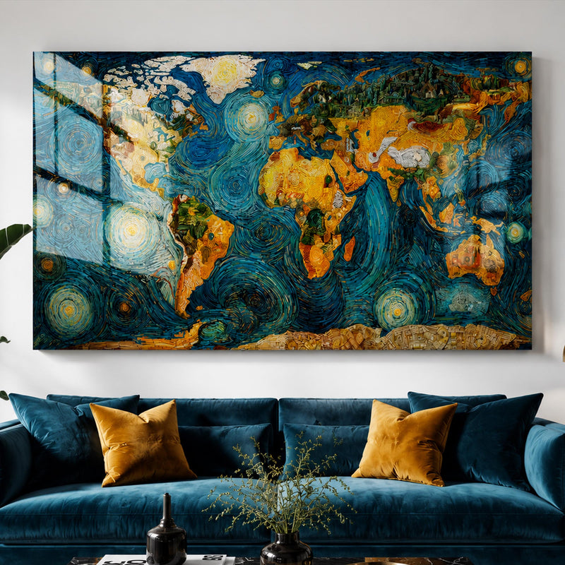 Starry World Map lifestyle view