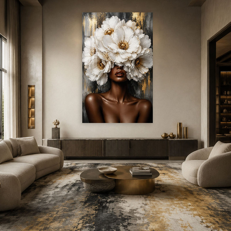 Artronauts Glass Print Crowned in White Glass Wall Art