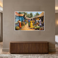 Village Market Day with white frame