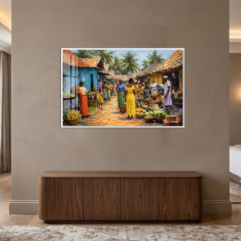 Village Market Day with white frame