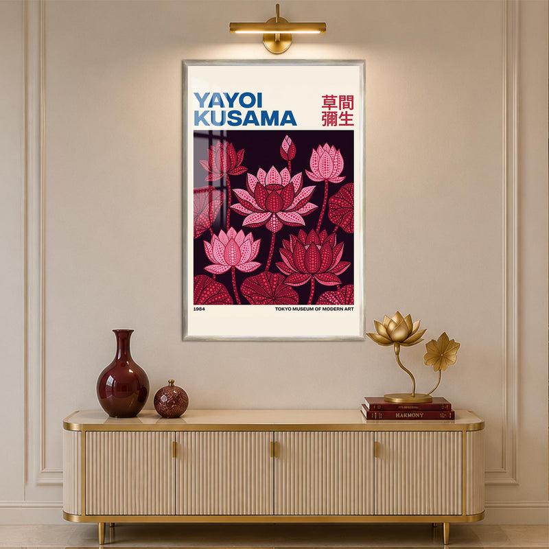 Kusama Lotus Garden with silver frame