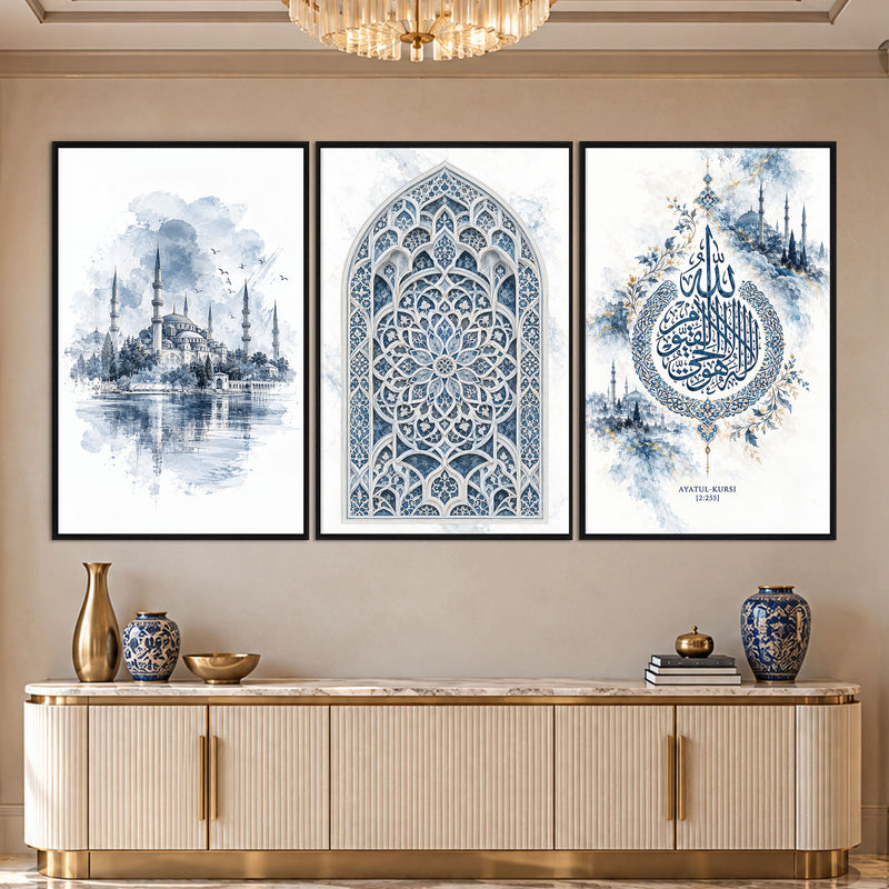 Islamic Blue with black frame