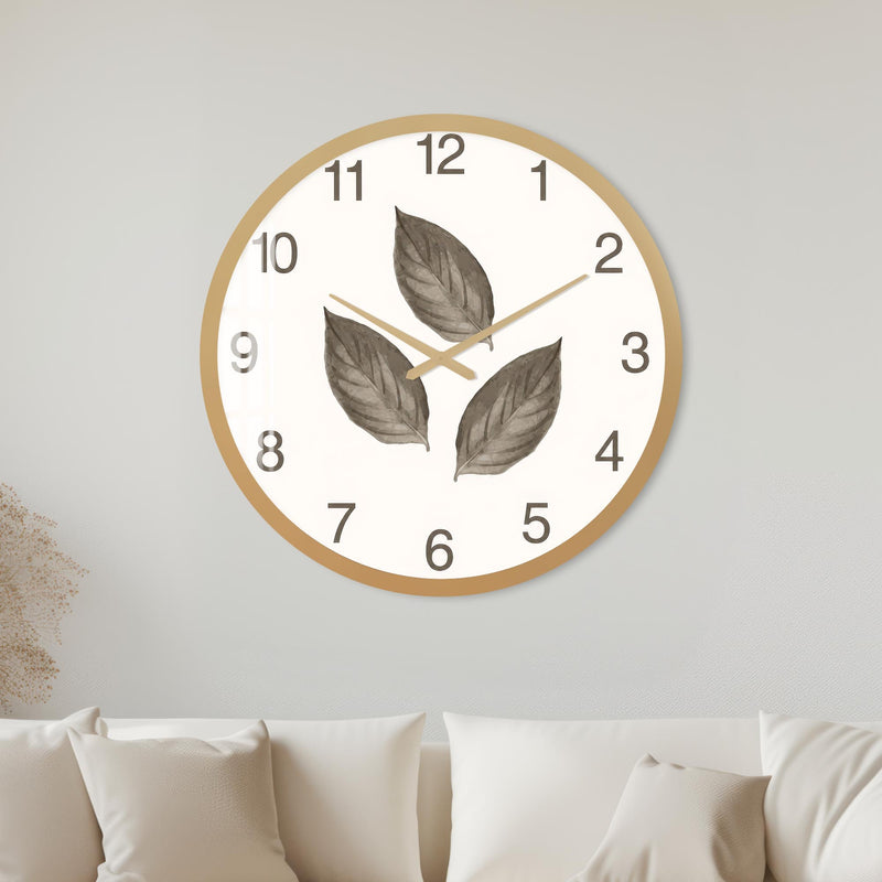 Neutral Botanical Leaves with gold frame