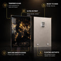 Golden World Connections — tempered glass, ultra HD print, ready to hang