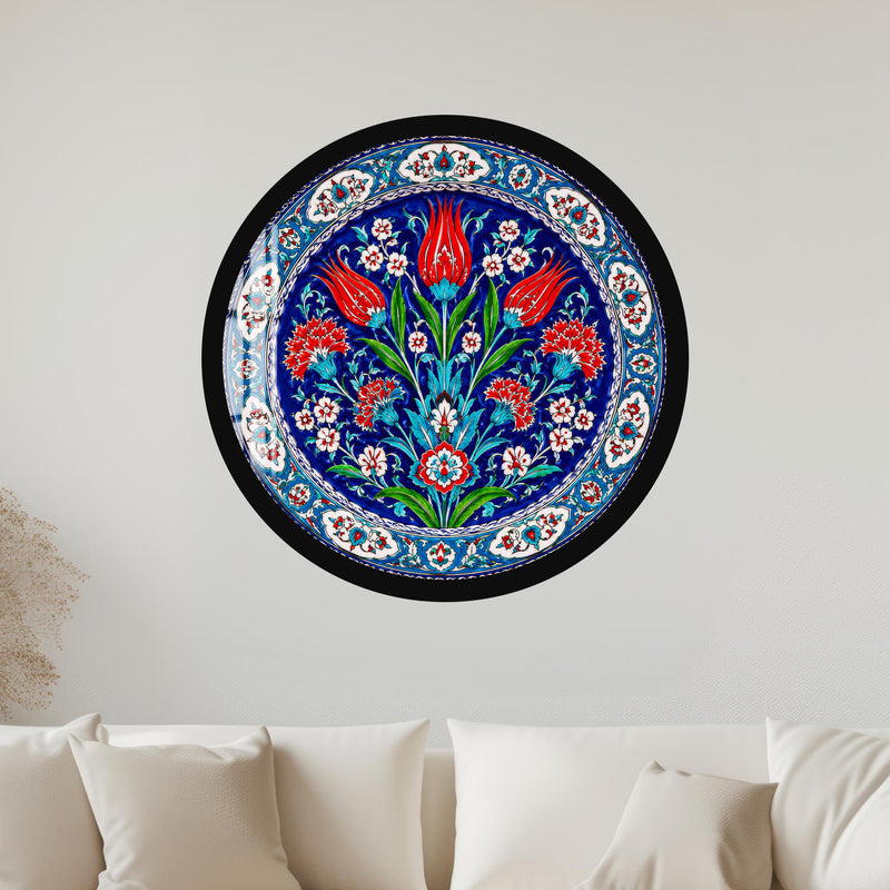 Ottoman Tulip Garden with black frame