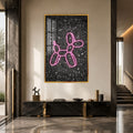 Artronauts Glass Print 12x18 cm | 4.7"x7.1" / Gold Neon Balloon Dog Glass Wall Art