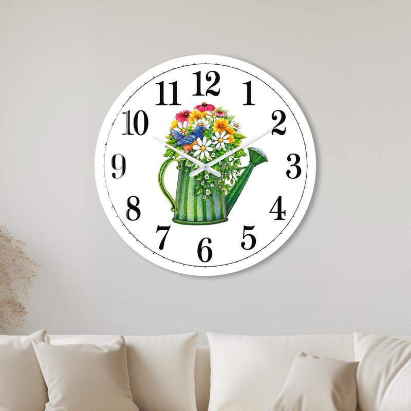 Garden Bird Watering Can with white frame