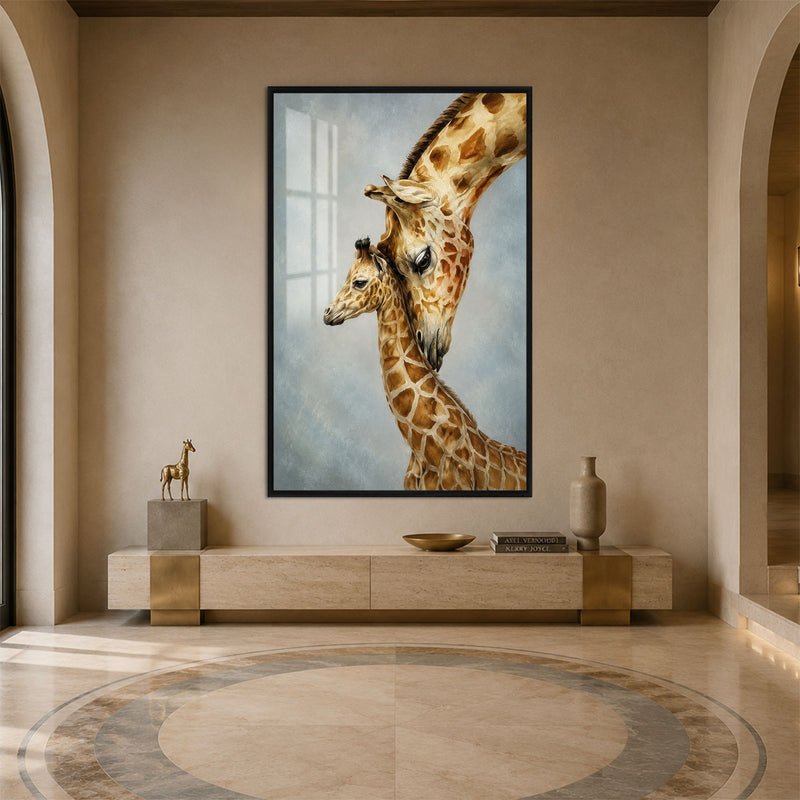 Tender Giraffes with black frame