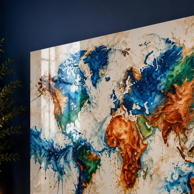 Painted World Map lifestyle view