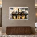 Golden Manhattan Reflections with white frame