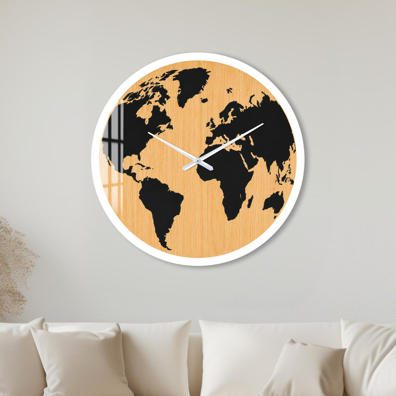 Woodland World Map with white frame