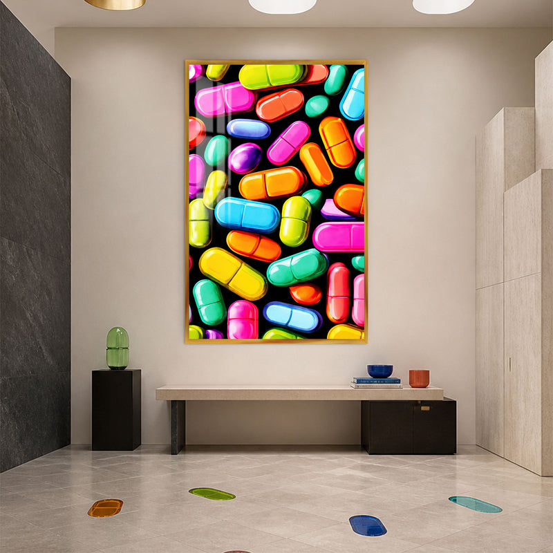 Chromatic Capsules with gold frame
