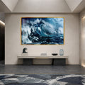 Artronauts Glass Print 18x12 cm | 7.1"x4.7" / Gold Powerful Ocean Wave Glass Wall Art