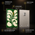 Retro Botanical — tempered glass, ultra HD print, ready to hang