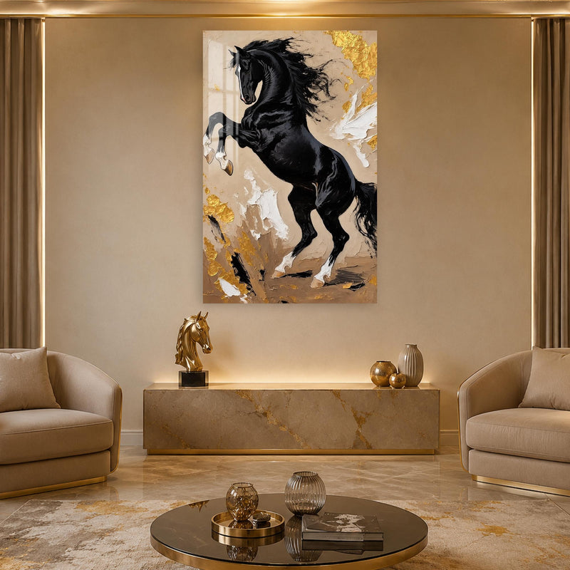 Rearing Black Stallion lifestyle view