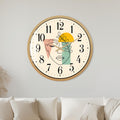 Abstract Botanical Face with gold frame