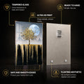 Moonlit Golden Tree — tempered glass, ultra HD print, ready to hang