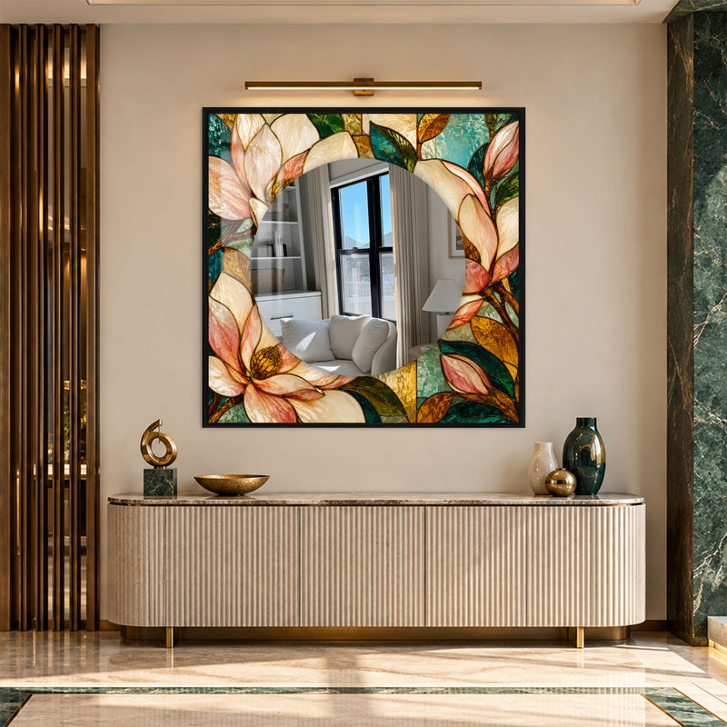 Magnolia Mosaic with gold frame