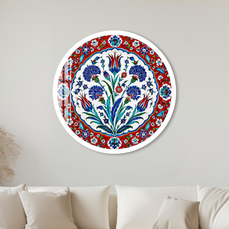 Ottoman Floral Medallion with white frame