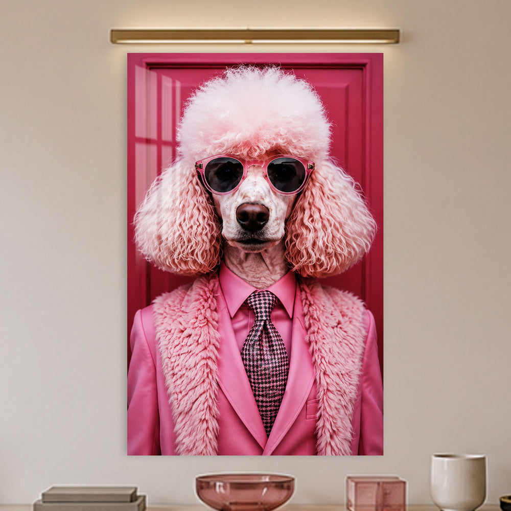 Pink Poodle Executive in a modern room