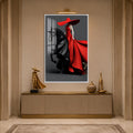 Red Gown Horsewoman with white frame