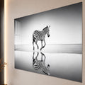 Reflecting Running Zebra close-up angled detail