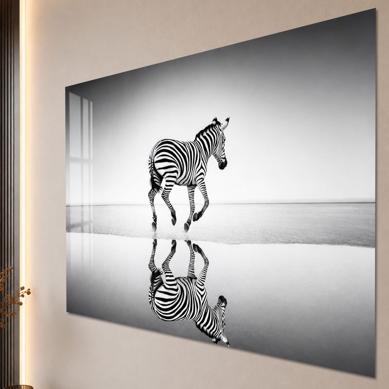 Reflecting Running Zebra close-up angled detail