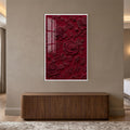 Crimson Rose Relief with white frame