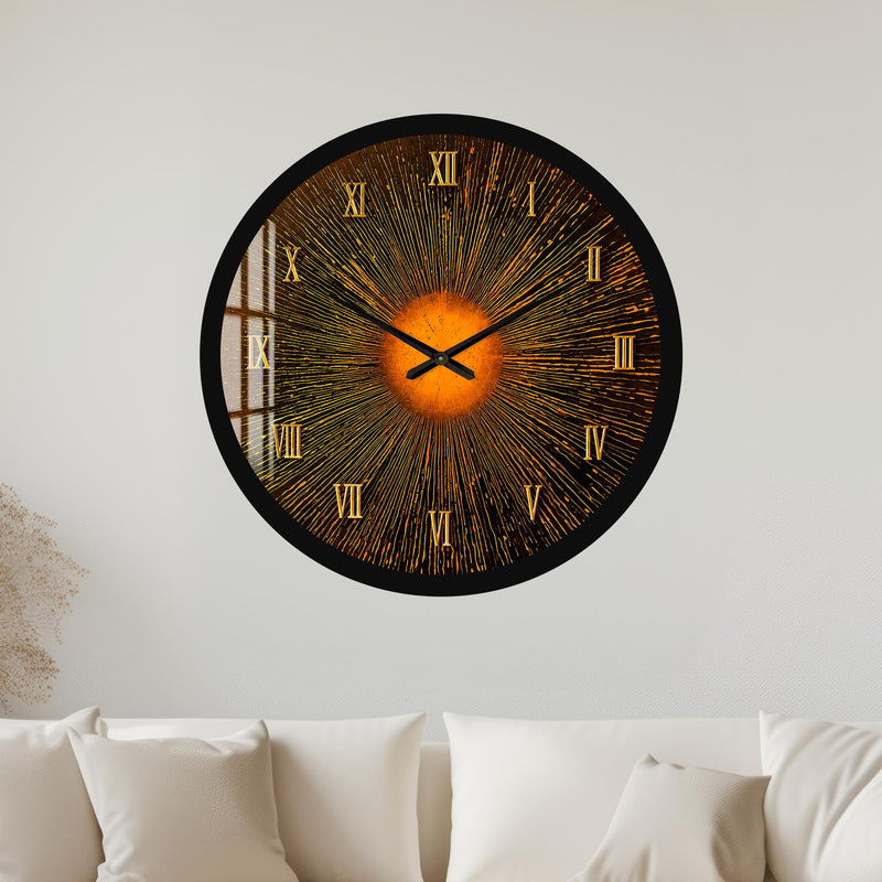 Golden Solar Burst with black frame