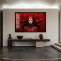 Artronauts Glass Print 18x12 cm | 7.1"x4.7" / Black Crimson Floral Empress Glass Wall Art