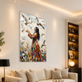 Woman Among Flying Birds angled lifestyle view