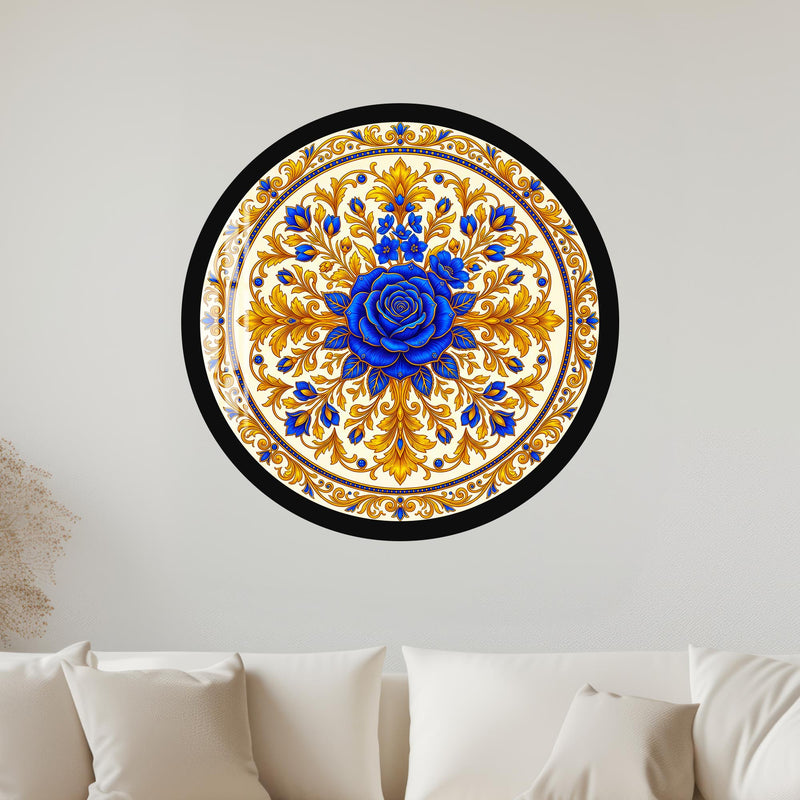 Royal Blue Rose with gold frame