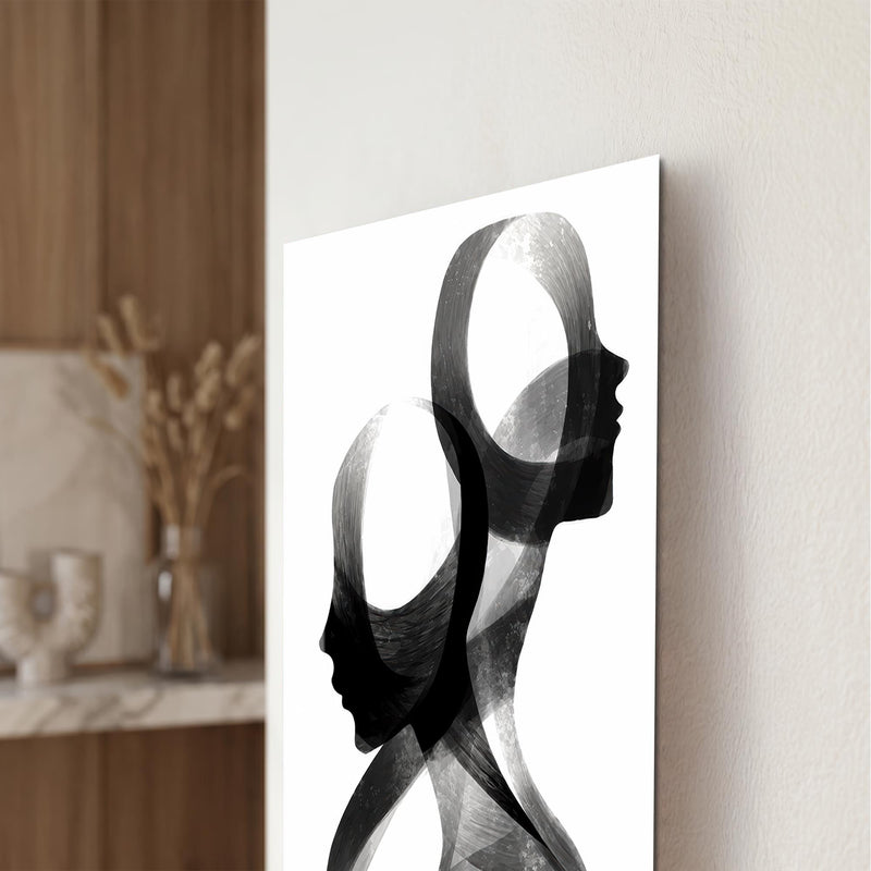 Intertwined Human Silhouettes close-up angled detail