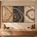 Golden Tree Ring II with walnut frame