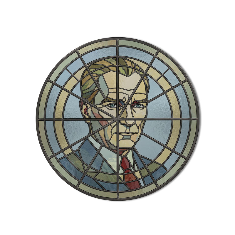 Stained Glass Portrait Medallion product shot on white background