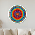 Rainbow Mosaic Bloom with white frame