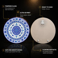 Ottoman Blue Medallion — tempered glass, ultra HD print, ready to hang
