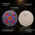 Jeweled Floral Mandala with walnut frame