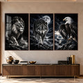 Wild Guardians with walnut frame
