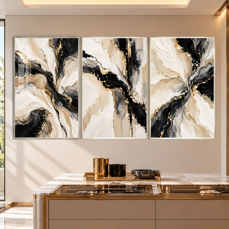 Golden Marble with silver frame