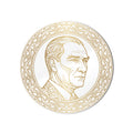 Golden Portrait Medallion product shot on white background