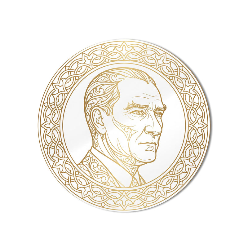 Golden Portrait Medallion product shot on white background