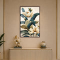 Artronauts Glass Print 12x18 cm | 4.7"x7.1" / Walnut Midnight Magnolia Garden Glass Wall Art