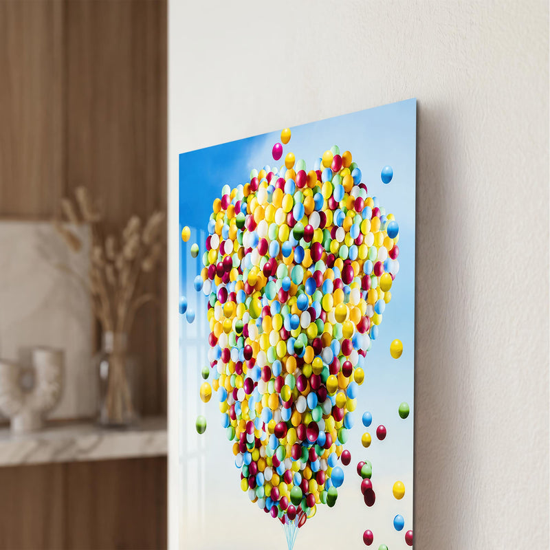 Artronauts Glass Print Elephant Balloon Adventure Glass Wall Art