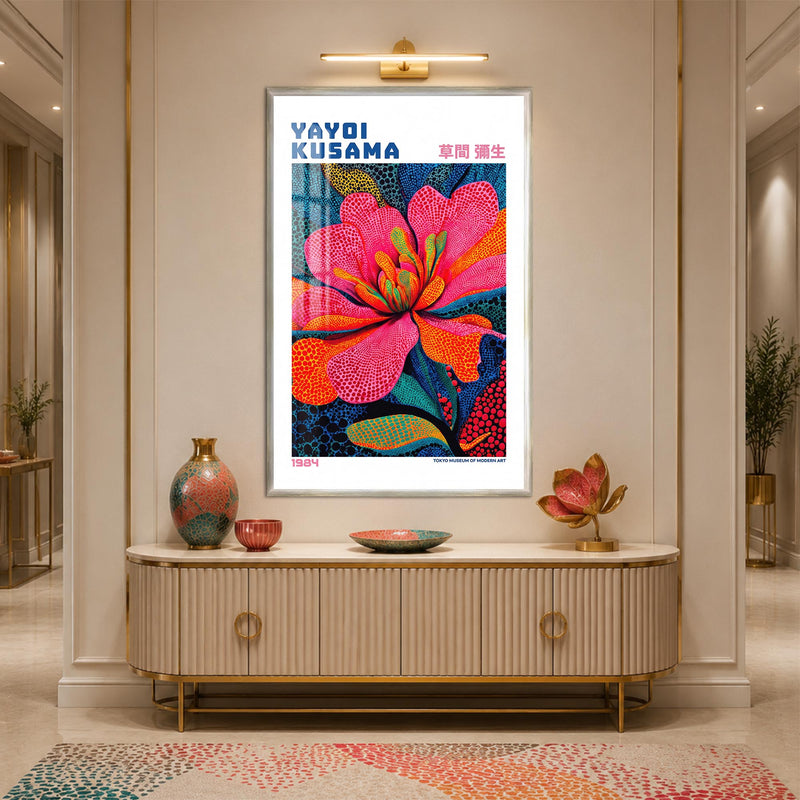 Kusama Floral Reverie with silver frame