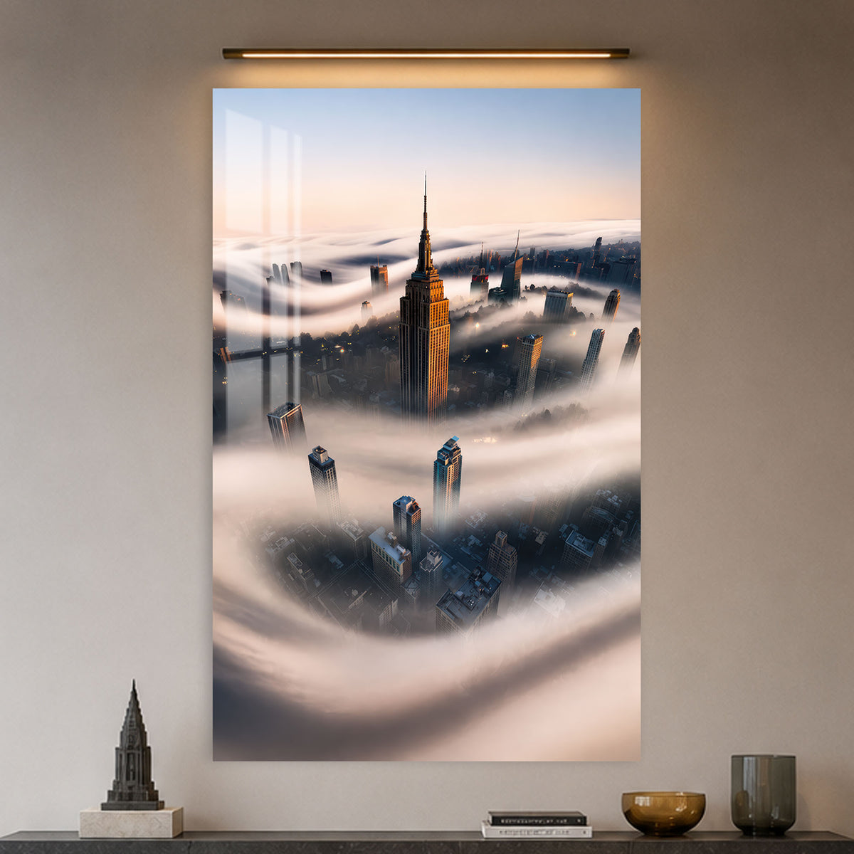 Manhattan Above The Clouds in a modern room