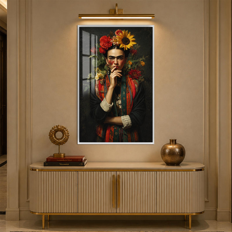 Floral Icon Portrait with white frame