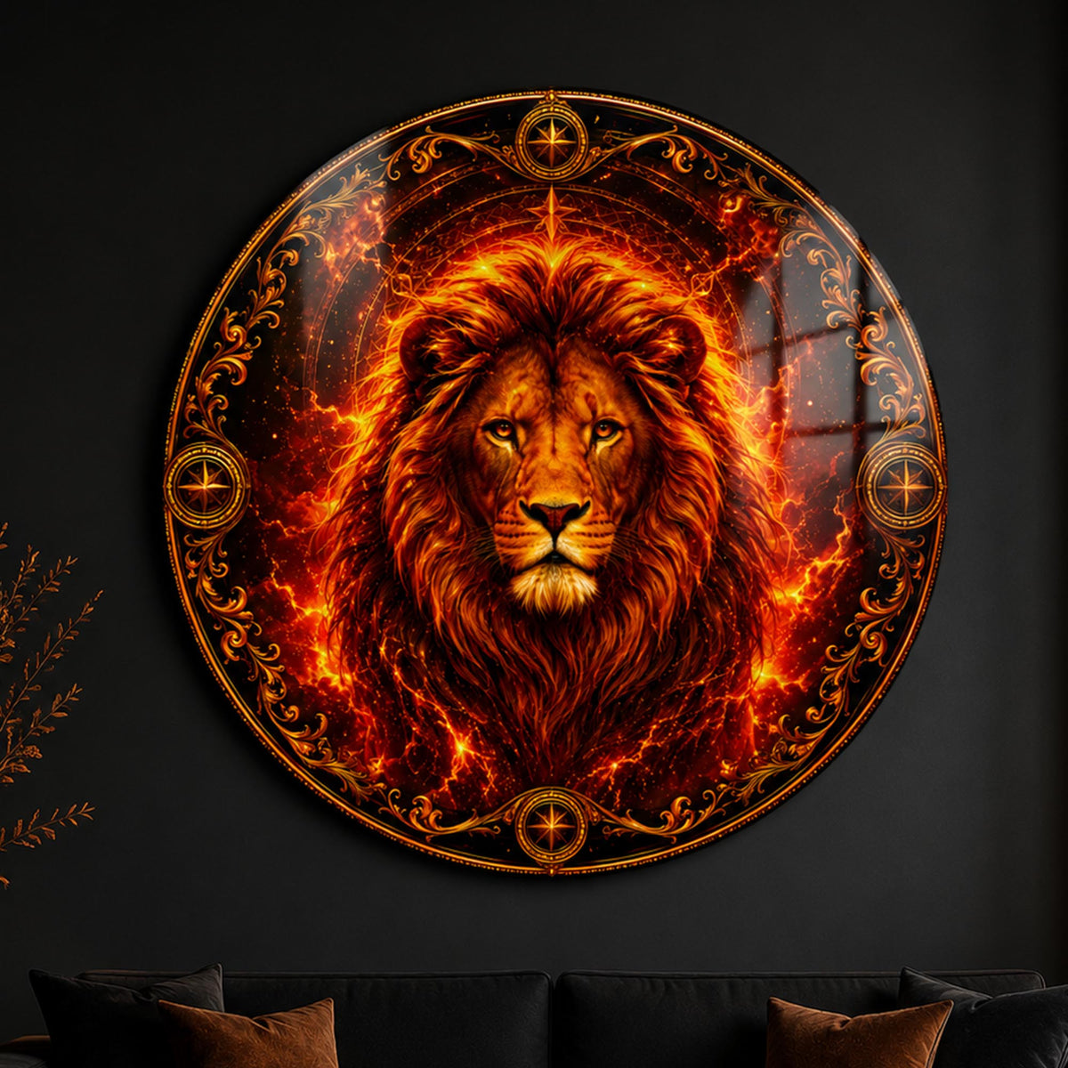 Lion Of Fire in a modern room