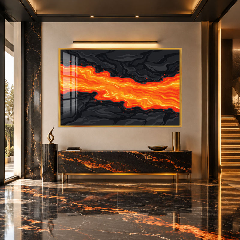 Molten Ember Flow with gold frame